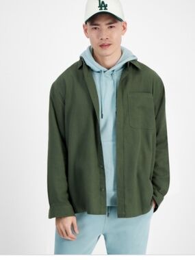 Mode of One Men's Relaxed-Fit Flannel Shirt,SIZE M NWT